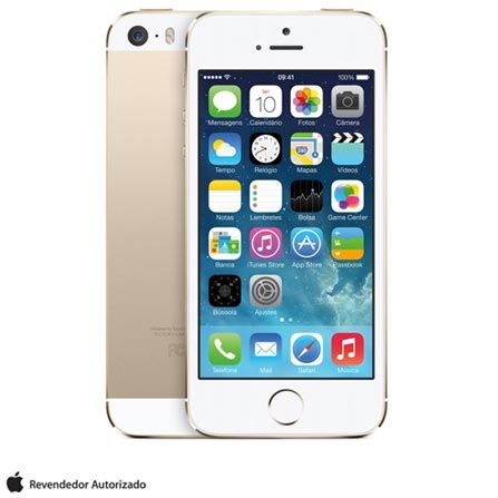 iPhone 5S Dourado com 16GB, Processador A7, iOS 7