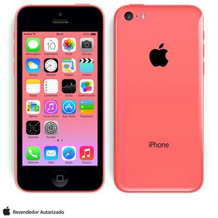 iPhone 5C Rosa com 16GB, Processador A6, iOS 7